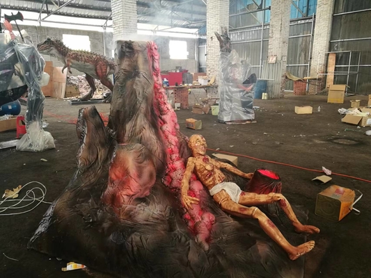 جعبه چوبی بسته بندی کاخ افسانه ای دکوراسیون هالووین ضد باد محدود